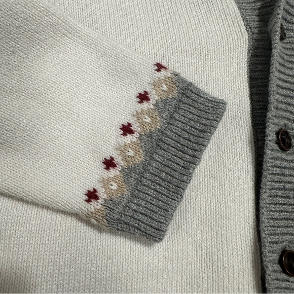 Janie and Jack Fair Isle sweater, size 18-24 mo., cotton blend, buttons,‎ cozy - Picture 3 of 7